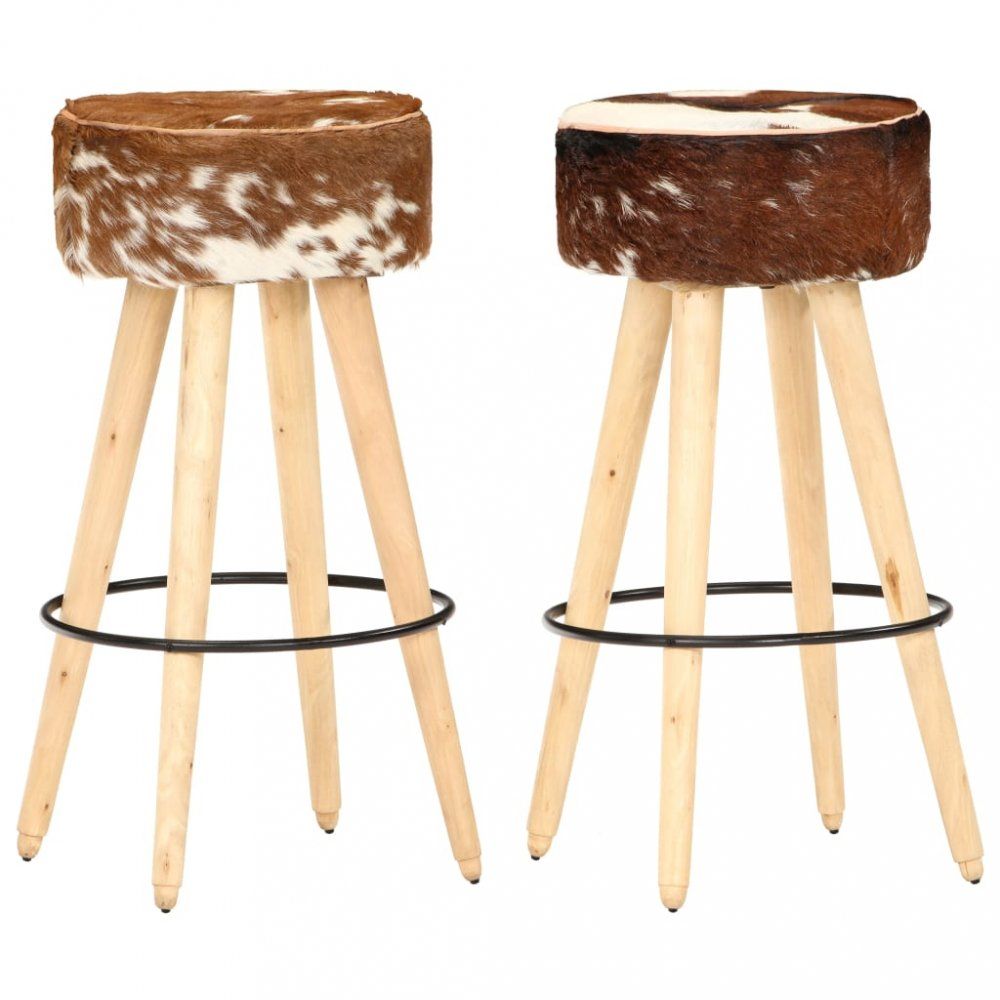 Barové židle 2 ks dřevo / pravá kůže Dekorhome - DEKORHOME.CZ
