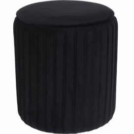 Home Styling Collection Velurová stolička, kulatá, černá, O 34 cm