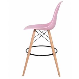Barová židle DSW Wood 07 pastelová růžová 