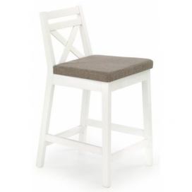  BORYS LOW židle barové nízké bílá / polstrování: inari 23