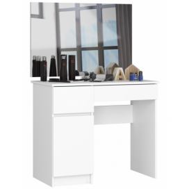Ak furniture Kosmetický stolek se zrcadlem P-2 90x50 cm bílý levý