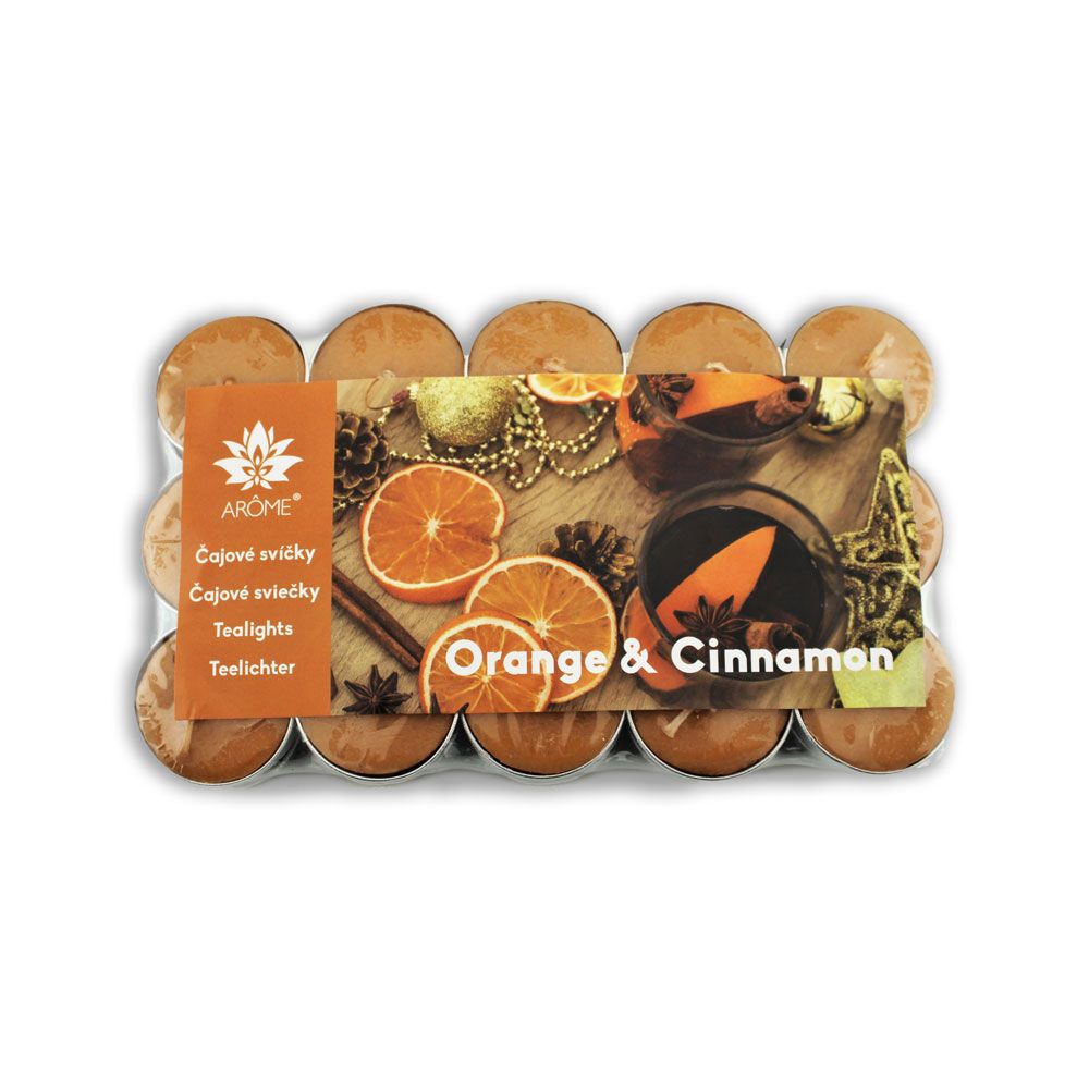 Arôme Svíčky čajové 12 g, 30 ks v balení, Orange and Cinnamon - moderninakup.cz