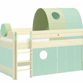CLK Vyvýšená postel s doplňky Fairy-dub světlý/zelená