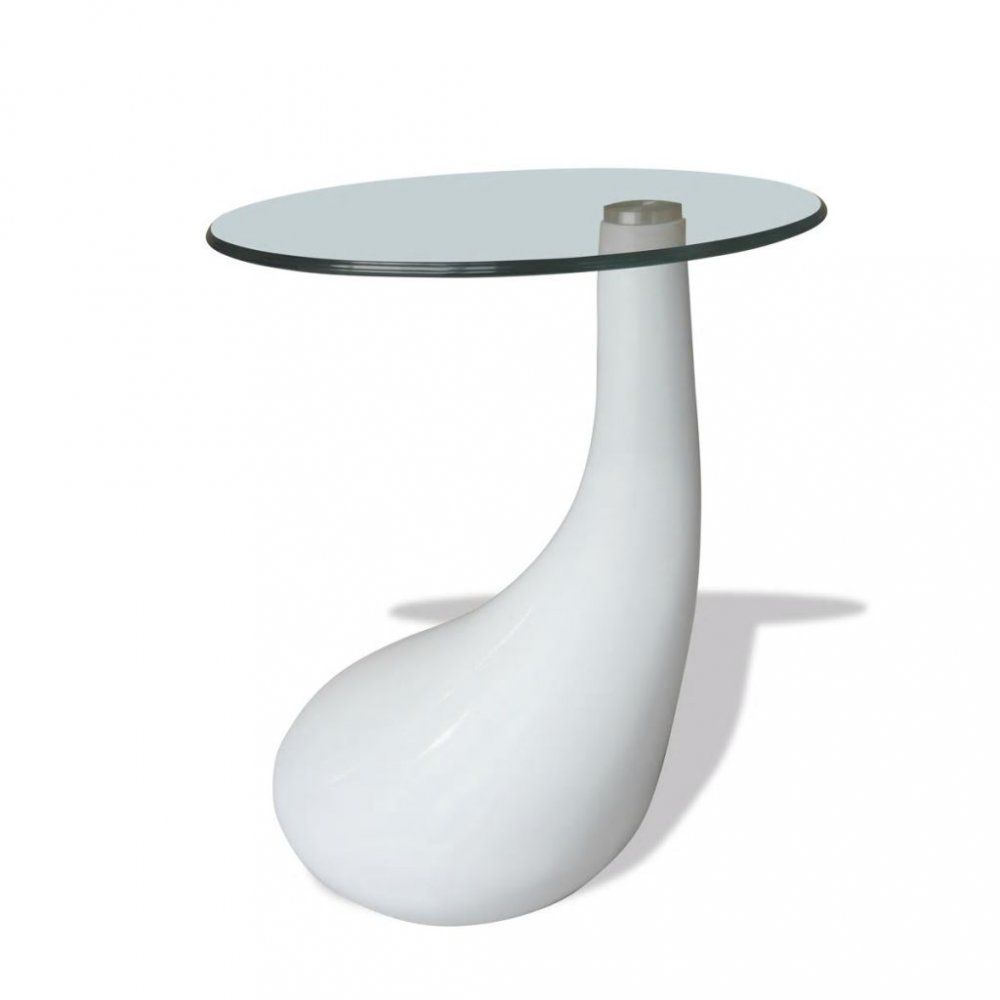 Konferenční stolek laminát / sklo Dekorhome Bílá lesk - DEKORHOME.CZ
