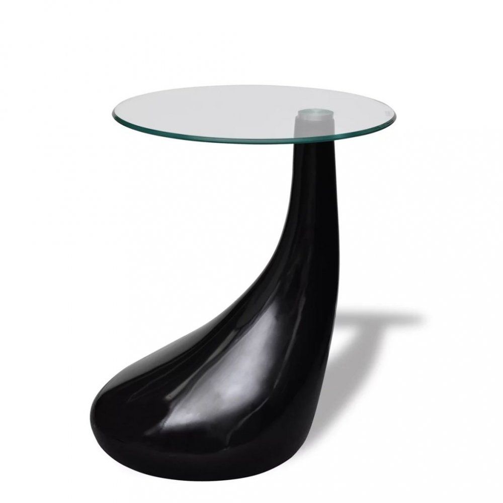 Konferenční stolek laminát / sklo Dekorhome Černá lesk - DEKORHOME.CZ