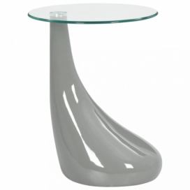 Konferenční stolek laminát / sklo Dekorhome Šedá lesk