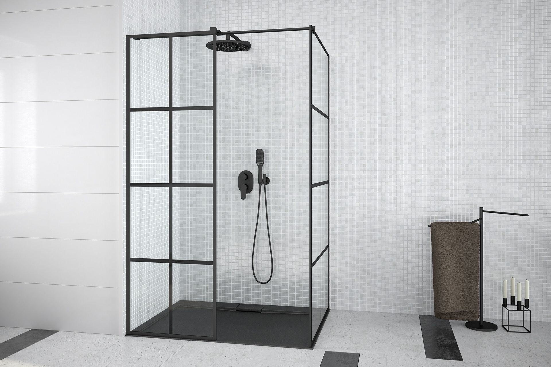 Besco EXCEA obdélníkový sprchový kout, WALK IN 100x80cm - Hezká koupelna s.r.o.