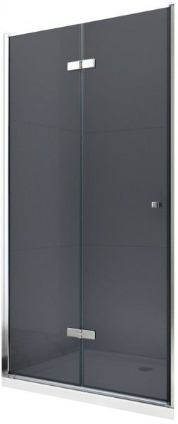 MEXEN - LIMA skládací dveře 80x190 cm 6mm, chrom, grafit se stěnovým profilem 856-080-000-01-40 - Hezká koupelna s.r.o.