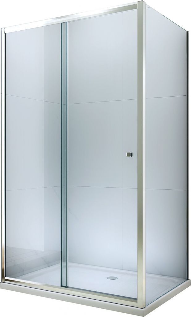 MEXEN - Apia obdélníkový sprchový kout 140x80 cm, transparent, chrom + vanička 840-140-080-01-00-4010 - Hezká koupelna s.r.o.