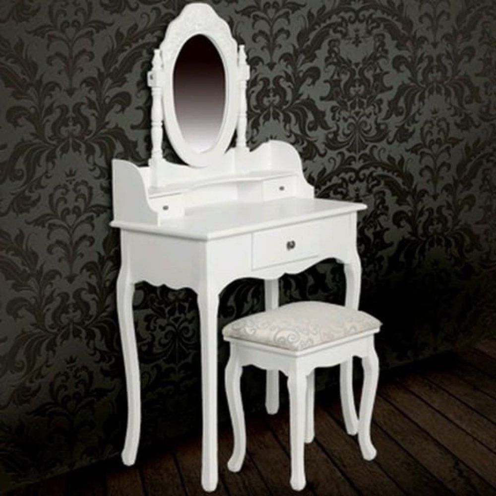 Toaletní stolek s taburetem bílá Dekorhome - DEKORHOME.CZ