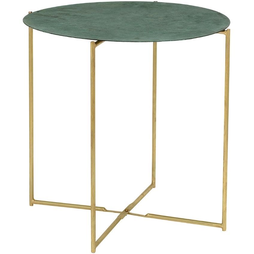 Zelený kovový odkládací stolek Bloomingville Leaf 45 cm - Designovynabytek.cz