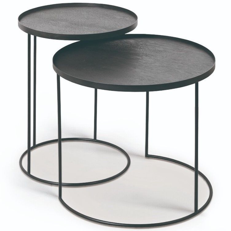 Ethnicraft designové odkládací stolky Round Tray Side Table Set - DESIGNPROPAGANDA