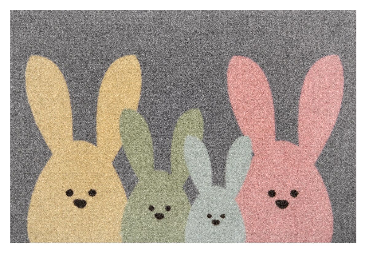 Hanse Home Protiskluzová rohožka Printy 104452 barevná- králíčci 40x60 cm - ATAN Nábytek