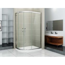 H K Čtvrtkruhový sprchový kout RELAX S4 120x80 cm s posuvnými dveřmi včetně sprchové vaničky z litého mramoru- pravá varianta