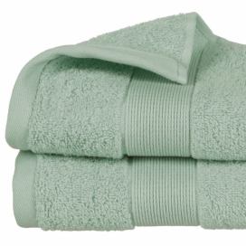 Atmosphera Malý koupelnový ručník ze 100% bavlny s bordurou, měkký ručník v unikátním odstínu celadon