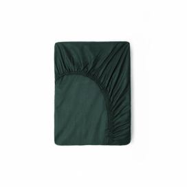 Zeleno-šedé napínací bavlněné prostěradlo 160x200 cm – Good Morning