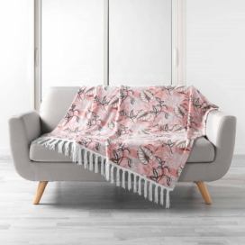 Douceur d\'intérieur Přehoz na postel JARDIN, 125 x 150 cm, růžový