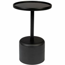 White Label Černý skleněný odkládací stolek WLL MILO 40 cm