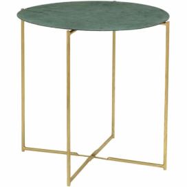 Zelený kovový odkládací stolek Bloomingville Leaf 45 cm