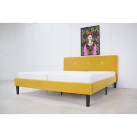  Čalouněná postel AMELIA 180x200 žlutá