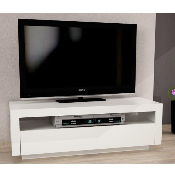 TV stolek s vyklápěcí zásuvkou AGNES Tempo Kondela Bílá - DEKORHOME.CZ