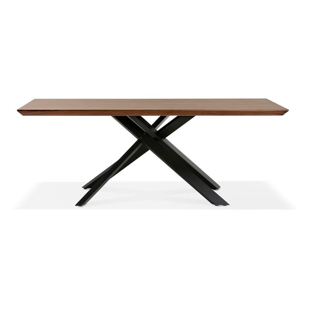 Hnědý jídelní stůl s černými nohami Kokoon Royalty, 200 x 100 cm - Bonami.cz
