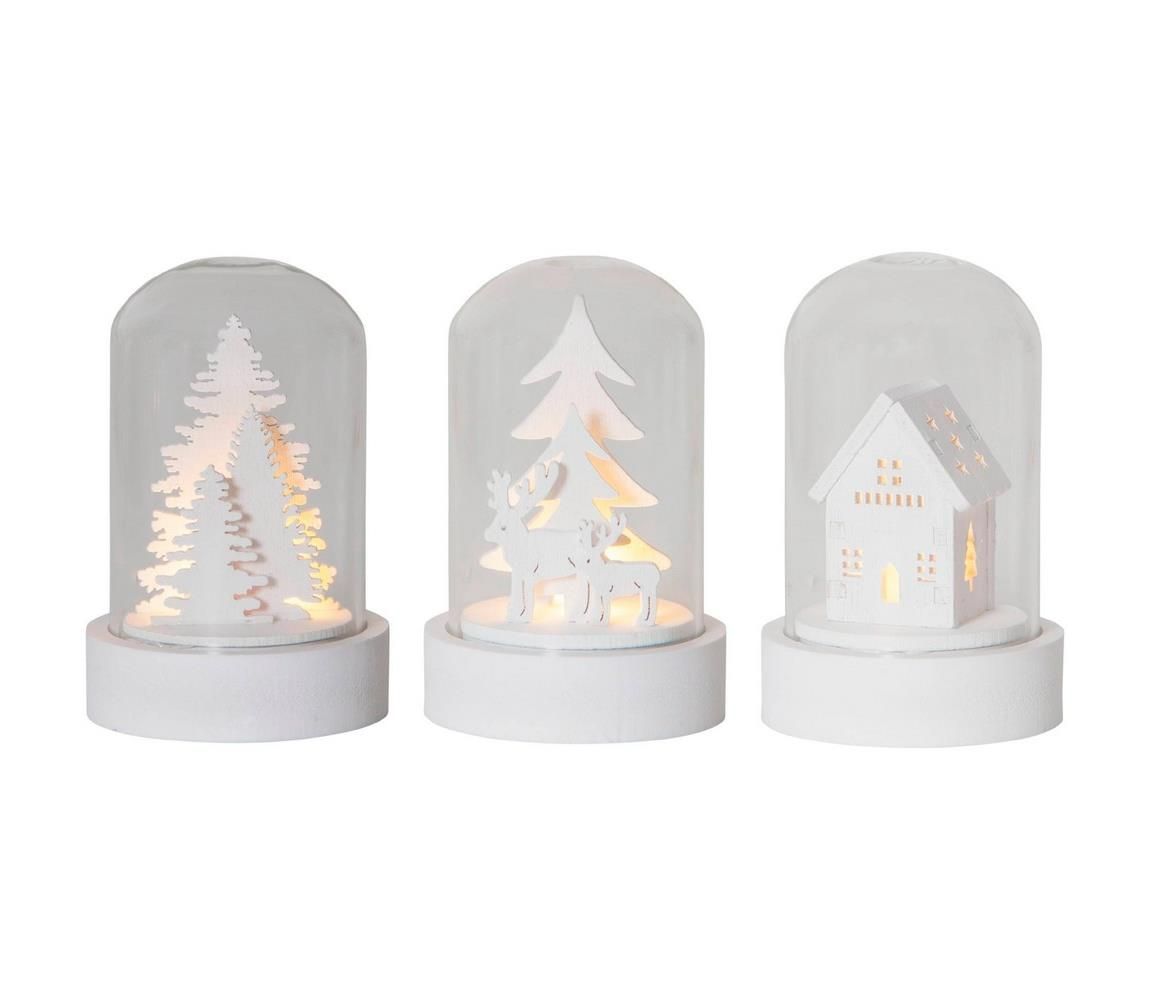 Eglo Eglo 410045 - SADA 3x LED Vánoční dekorace KUPOL 1xLED/0,06W/1xCR2032 bílá  -  Svět-svítidel.cz