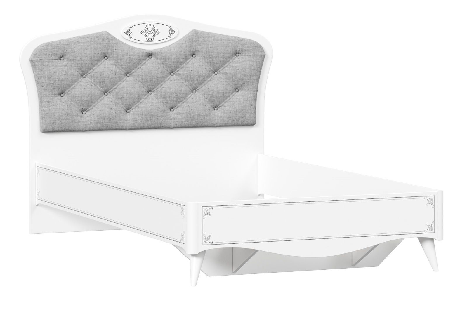 Studentská postel bez roštu 120x200cm Lily - bílá/šedá - Nábytek Harmonia s.r.o.
