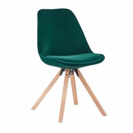 Jídelní židle SABRA látka / dřevo Tempo Kondela Smaragdová