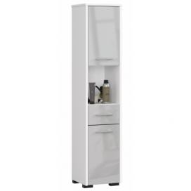 Ak furniture Koupelnová skříňka Fin II 30 cm bílá/stříbrná lesk