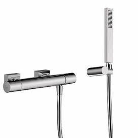 TRES - Termostatická sprchová baterieRuční sprcha s nastavitelným držákem, proti usaz. vod. kamene. Flexi hadice SATIN. 21116409