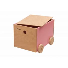 Makura Dřevěný box na kolečkách pro ukládání stavebnice Zvolte barvu: Růžová