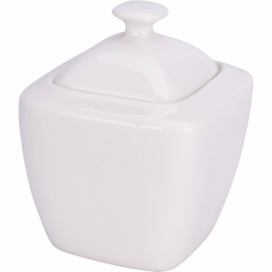 EH Excellent Houseware Porcelánová cukřenka s víkem, 320 ml, bílá