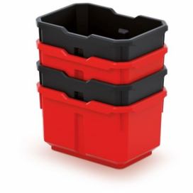 Prosperplast Set 4 plastových boxů na nářadí TITANO 156x110x195 černá/červená