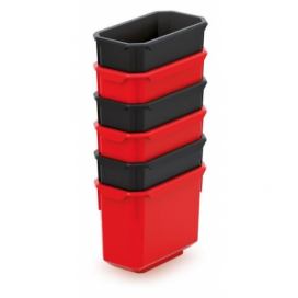 Prosperplast Sada úložných boxů 6 ks XEBLOCCK 14 x 7,5 x 28 cm černo-červená