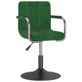 Otočná židle kov / samet Dekorhome Tmavě zelená