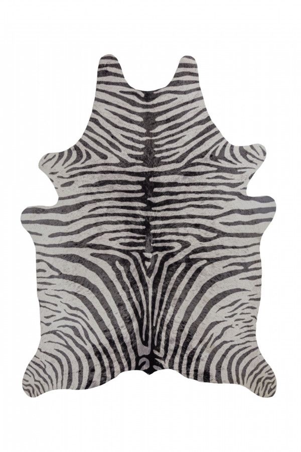Flair Rugs Kusový koberec Faux Animal Zebra Print bílá, černá 155x190 tvar kožešiny - ATAN Nábytek