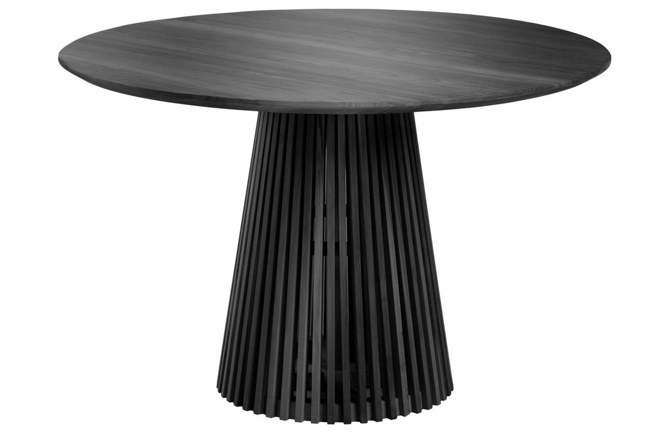 Černý dřevěný kulatý jídelní stůl Kave Home Jeanette 120 cm - Designovynabytek.cz
