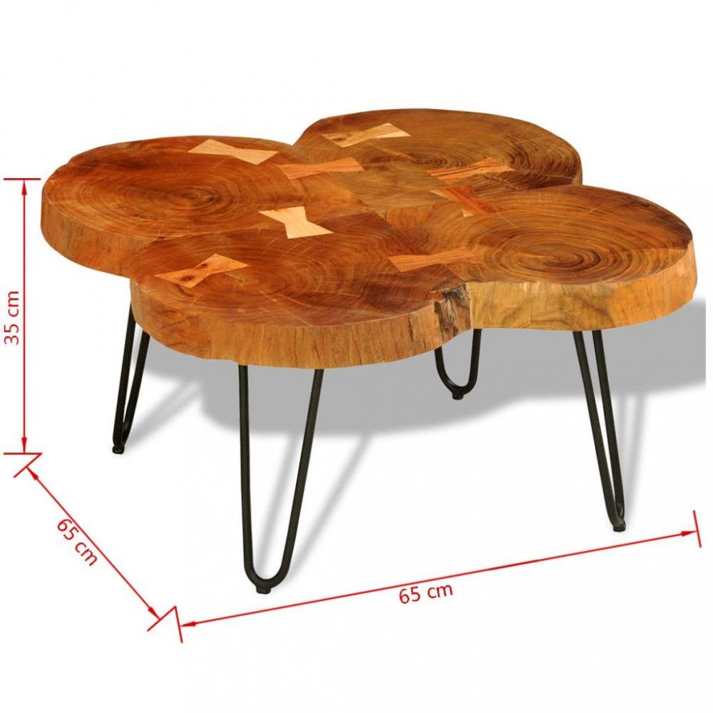 Konferenční stolek sheesham / kov Dekorhome 65x65x35 cm - DEKORHOME.CZ