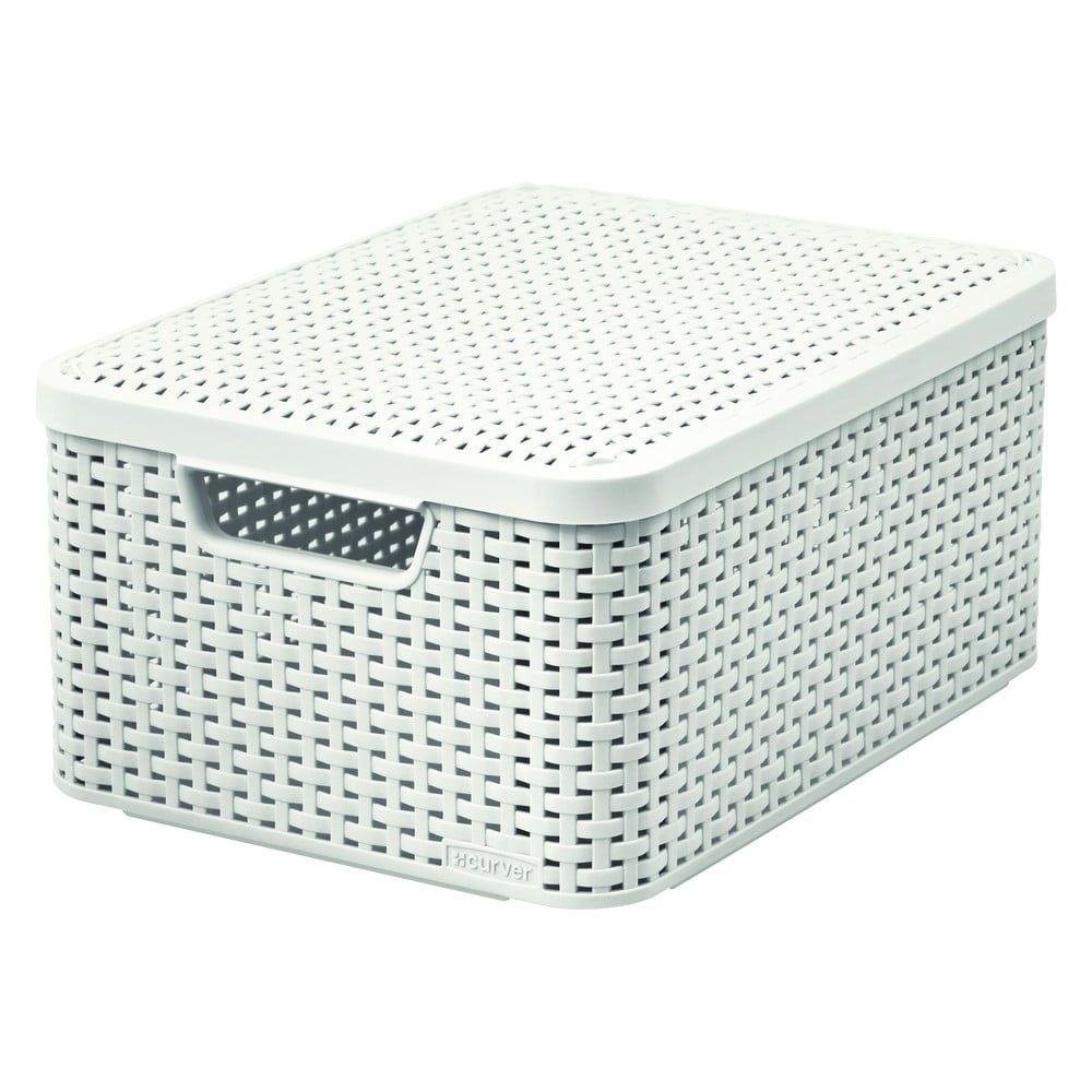 Krémový plastový úložný box s víkem 29x39x19 cm Style – Curver - Bonami.cz