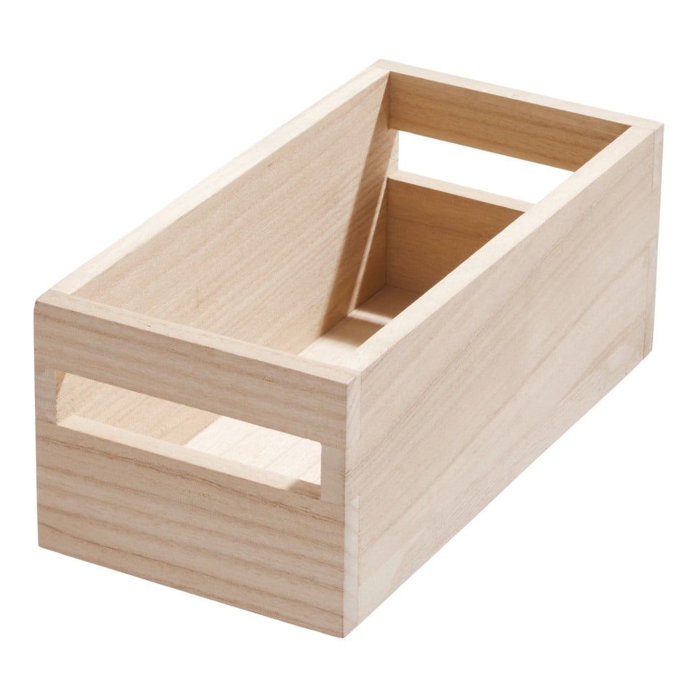 Úložný box ze dřeva paulownia iDesign Eco Handled, 12,7 x 25,4 cm - Bonami.cz