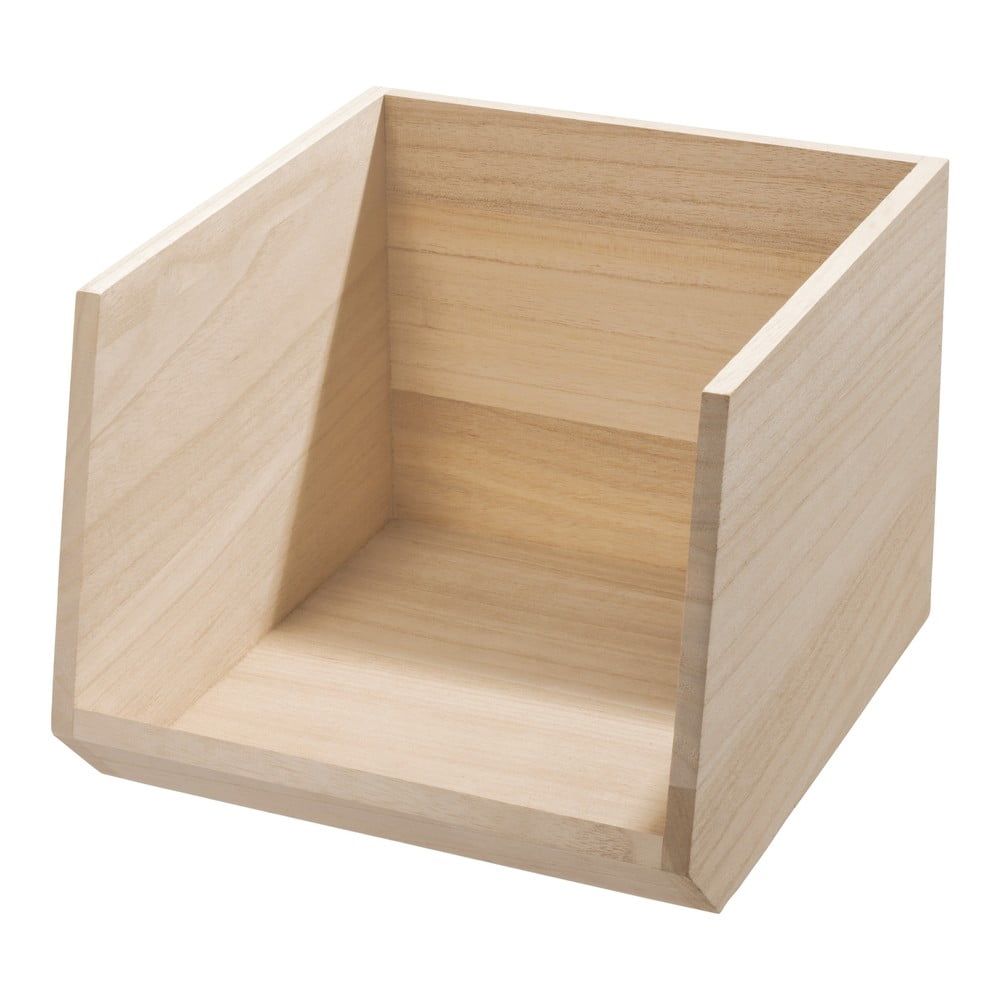 Úložný box ze dřeva paulownia iDesign Eco Open, 25,4 x 29 cm - Bonami.cz