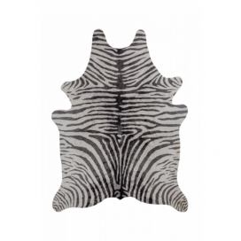 Flair Rugs Kusový koberec Faux Animal Zebra Print bílá, černá 155x190 tvar kožešiny