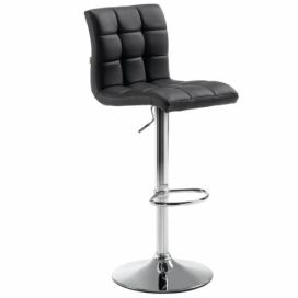 Černá koženková barová židle Kave Home Crema 60-81 cm