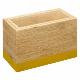 Secret de Gourmet Zásobník na příbory, organizér na příbory, bambusobý, žlutý, 18 x 10 x 12 cm