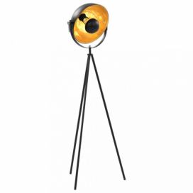 Stojací lampa černá / zlatá Dekorhome 31 cm