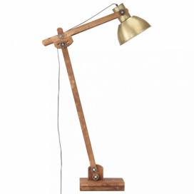 Stojací lampa mangovníkové dřevo / kov Dekorhome Mosaz