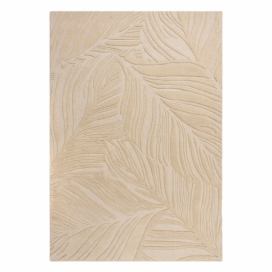 Béžový vlněný koberec Flair Rugs Lino Leaf, 160 x 230 cm