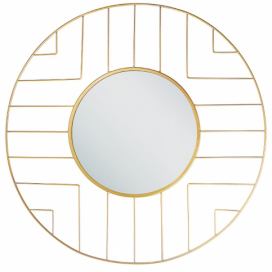Nástěnné zrcadlo kulaté ø 60 cm zlaté HESDIN Beliani.cz