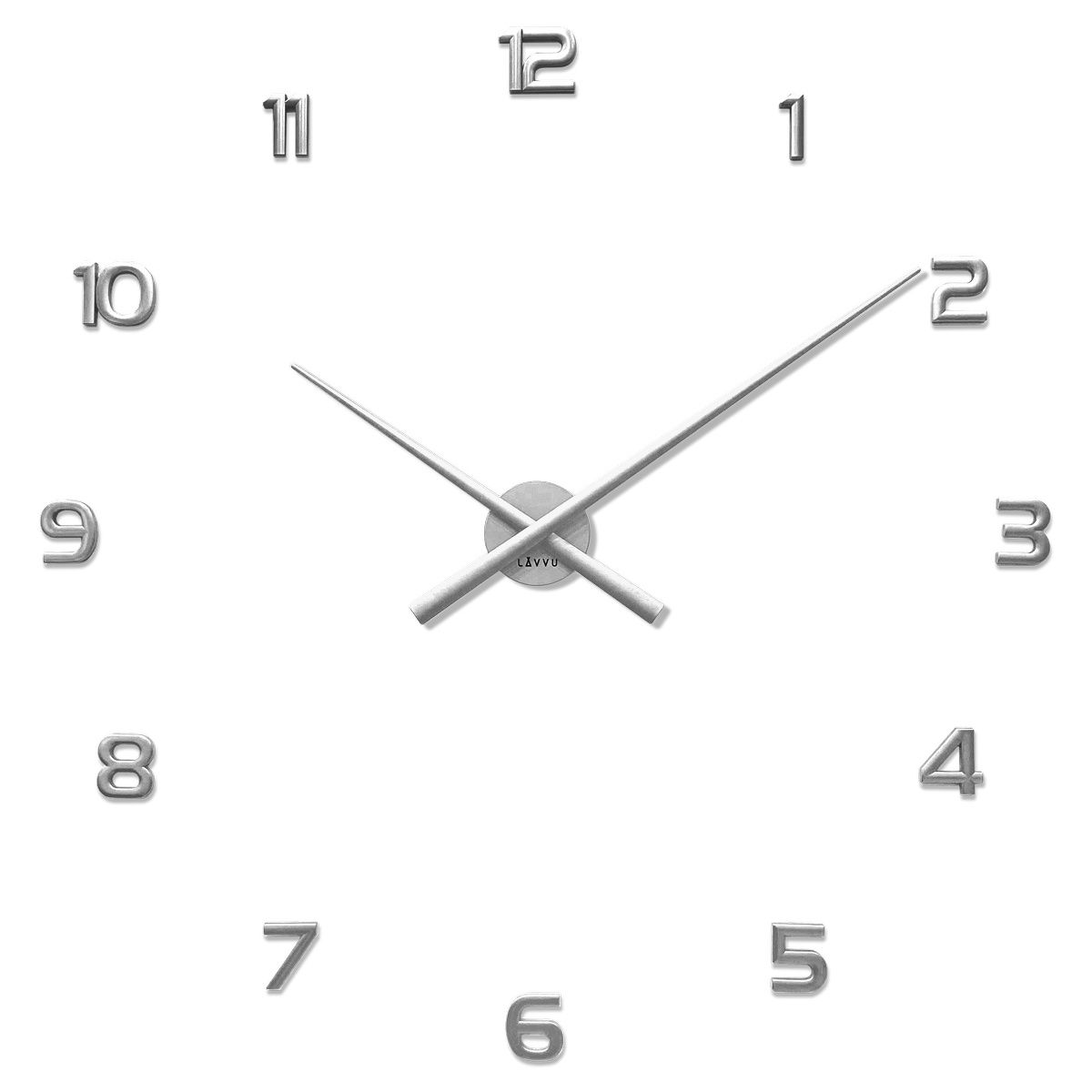 Lavvu LCT1171 samolepicí hodiny 3D Sticker Silver numerals stříbrná, pr. 80 cm - 4home.cz